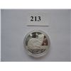 Image 1 : 1996  ISLE of MAN  1 TROY OUNCE  .999 SILVER CROWN - CAT COIN