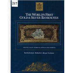 GOLD & SILVER BANK NOTE - ANTIGUA & BARBUDA - ROYAL FORTUNE - 100 DOLLARS - LEGAL TENDER