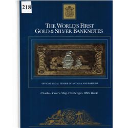 GOLD & SILVER BANK NOTE - ANTIGUA & BARBUDA - HMS BUCK  - 100 DOLLARS - LEGAL TENDER