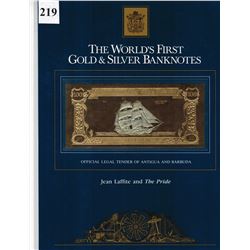 GOLD & SILVER BANK NOTE - ANTIGUA & BARBUDA - LAFFITE & THE PRIDE  - 100 DOLLARS - LEGAL TENDER