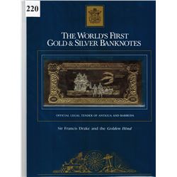GOLD & SILVER BANK NOTE - ANTIGUA & BARBUDA - SIR FRANCIS DRAKE  - 100 DOLLARS - LEGAL TENDER