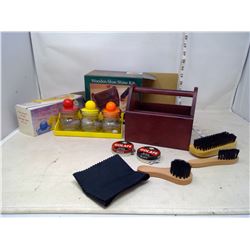 Shoe Shine Kit and Storage Jars