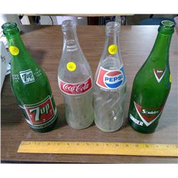 FOUR POP BOTTLES - COKE, PEPSI, ETC.