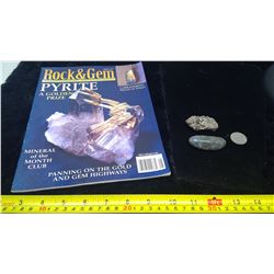 Pyrite, Labradorite, and Rock & Gem Magazine