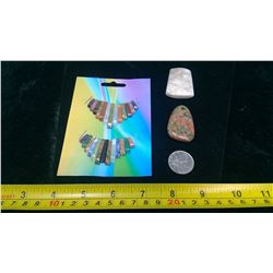 Unakite Green Bead, Fossil Coral Bead, and Assorted Beads