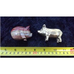 Stone and Brass Pig
