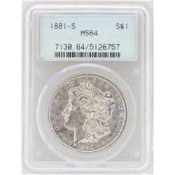 1881-S $1 Morgan Silver Dollar Coin PCGS MS64