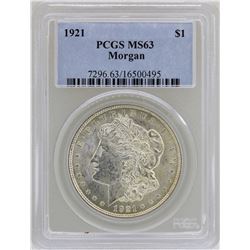 1921 $1 Morgan Silver Dollar Coin PCGS MS63