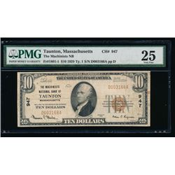 1929 $10 Taunton National Bank Note PMG 25