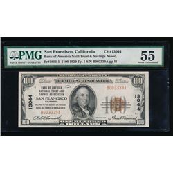 1929 $100 San Francisco Federal Reserve National Bank Note PMG 55