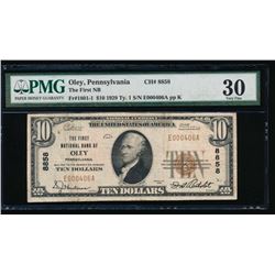 1929 $20 Oley National Bank Note PMG 30