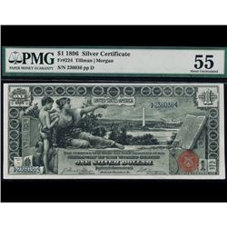 1896 $1 Educational Silver Certificate PMG 55