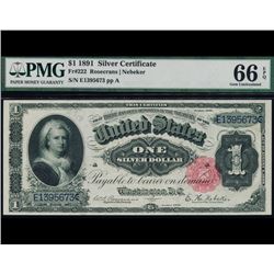1891 $1 Martha Washington Silver Certificate PMG 66EPQ