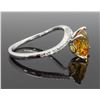Image 7 : 14KT White Gold Citrine and Diamond Ring