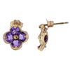 Image 3 : 14KT Yellow Gold 1.80ctw Amethyst Earrings