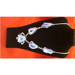 Sterling Silver 135ctw Druzy Necklace