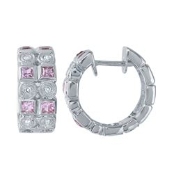14KT White Gold 1.27ctw Sapphire and Diamond Earrings
