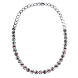 14KT White Gold 3.97ctw Ruby and Diamond Necklace