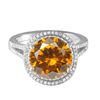 Image 1 : 14KT White Gold 4.91ct Citrine and Diamond Ring