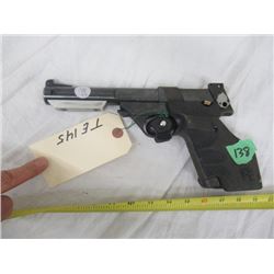 TE145 High Standard Supermatic Trophy 107 Military SA 22 LR w 1 Clip No Back Sight - Homemade Target