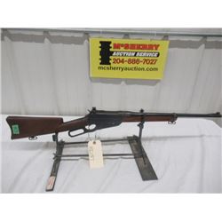 HIJ187 Winchester 1895 LA 303 Brit S#92424 Rebarreled, Damage to Stock , Reblued Carbine Carvings in