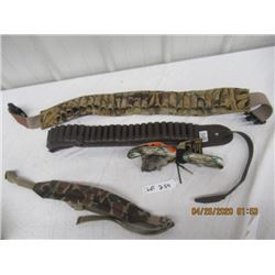 BBB 1) 2 Shot Gun Ammo Belts 2) Camo Gun Sling 3) Shot Gun Bore Snake Cleaner