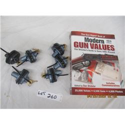 QQQ 1) Six Trigger Locks w Keys 2) 15th Edition Modern Gun Values 2009 Book