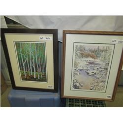 MNO 2 Native Prints 1) Stream Print By H Brown 1) Forest By Peter Conville 23" x 18"