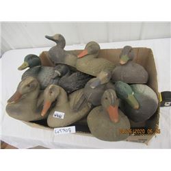 WWW 10 Vintage Duck Decoys- Made from Pressed Cardboard