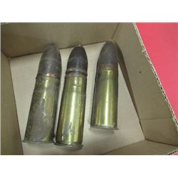 WWW - 3) WWI Military Ammo -1 Pounder Shells (37MM)