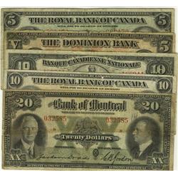 Lot of 5 different small size chartered