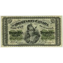 DC-1c 1870 25¢ Plain VF-EF, the reverse