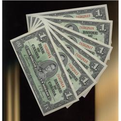 Lot of 6 consecutive 1937 $1 Gordon-Tow