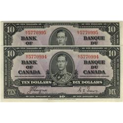 A superb consecutive pair of 1937 $10 b