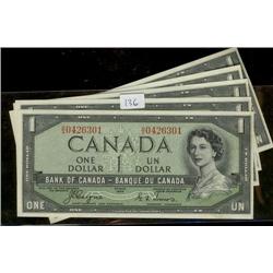 Lot of 5 consecutive Devils face 1954 