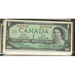 Large lot of 63 x 1967 $1 notes with se