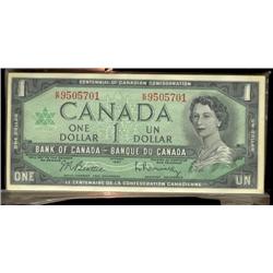 1967 $1 with serial number K/P9505701 t