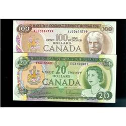 Lot of 2 notes including BC-50a 1969 $2