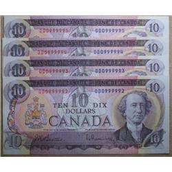 Lot of 4 consecutive 1971 $10 BC-49a  B