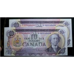 Lot of 2 consecutive 1971 $10 *DK repla