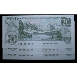 Lot of 3 notes. BC-54a  All 1979 $20 La