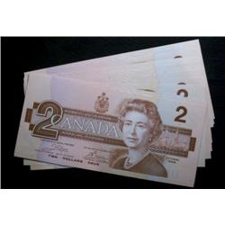 Large lot of 59 x 1986 $2 Thiessen-Crow