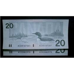 Lot of 2 replacement banknotes. Both ar