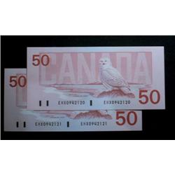 Lot of 2 consecutive BC-59aA  1988  $50