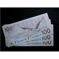 Lot of 3 consecutive 1notes.  1988 $100