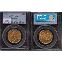 1912 $10 Gold PCGS MS65.  Full lustre w