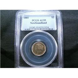 $2 Gold 1881 PCGS AU55 well struck with