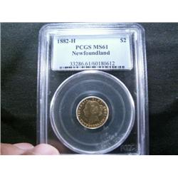 $2 Gold 1882H PCGS MS61. A very nice an