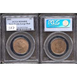 1861 Large Bud PCGS MS66RB 90% red. Ano
