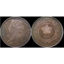 1861 1¢ PCGS SP64RB 35% red lustre with